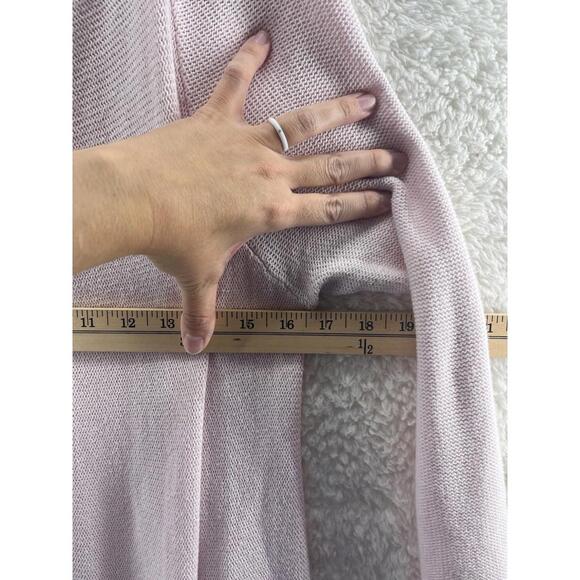 Lilly Pulitzer Size Large Tatum Cardigan Pink Fringe Hem Long Open Sweater - Picture 3 of 7